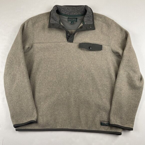 G.H. Bass & Co. Explorer 1/4 Snap Pullover Men’s M Fleece Sweater Chest Pocket - Picture 1 of 10